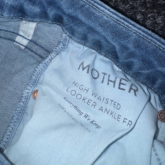 MOTHER The Looker Ankle Fray High Waisted Jeans 25 Light Wash - Picture 5 of 10